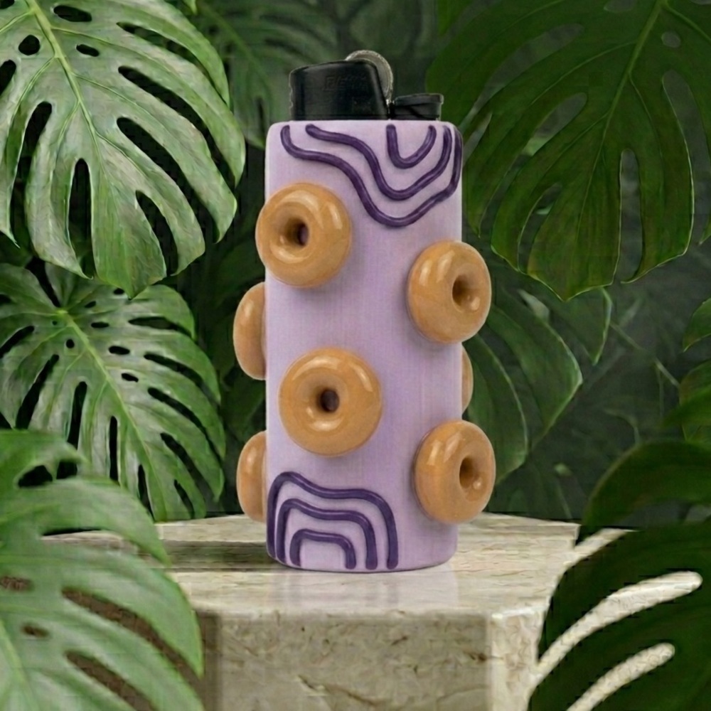3D Old Fashioned Donut Lighter Case - Custom Colours